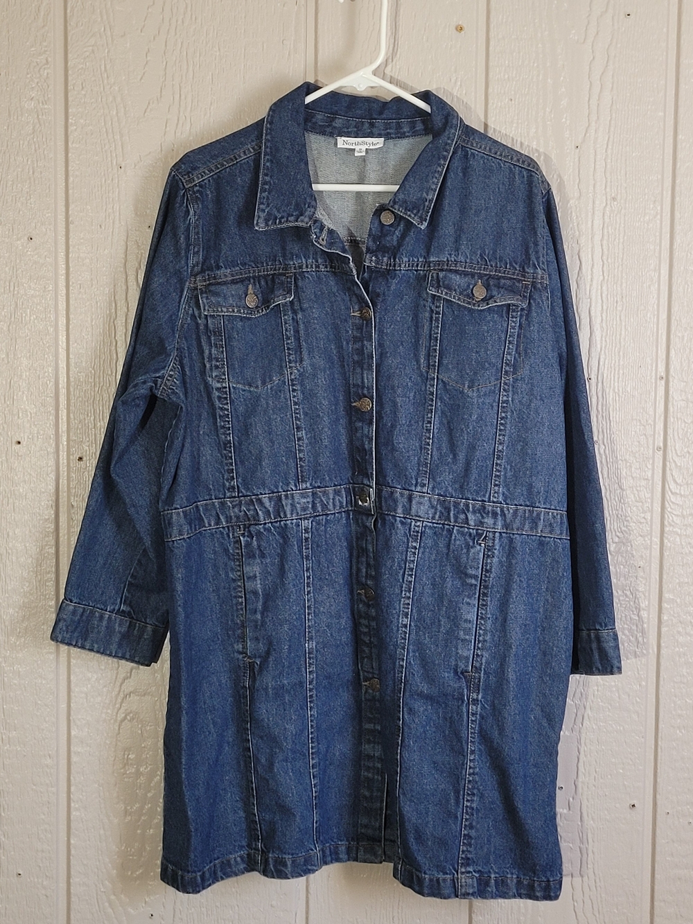 NorthStyle Dark Blue Denim Longline Jean Jacket